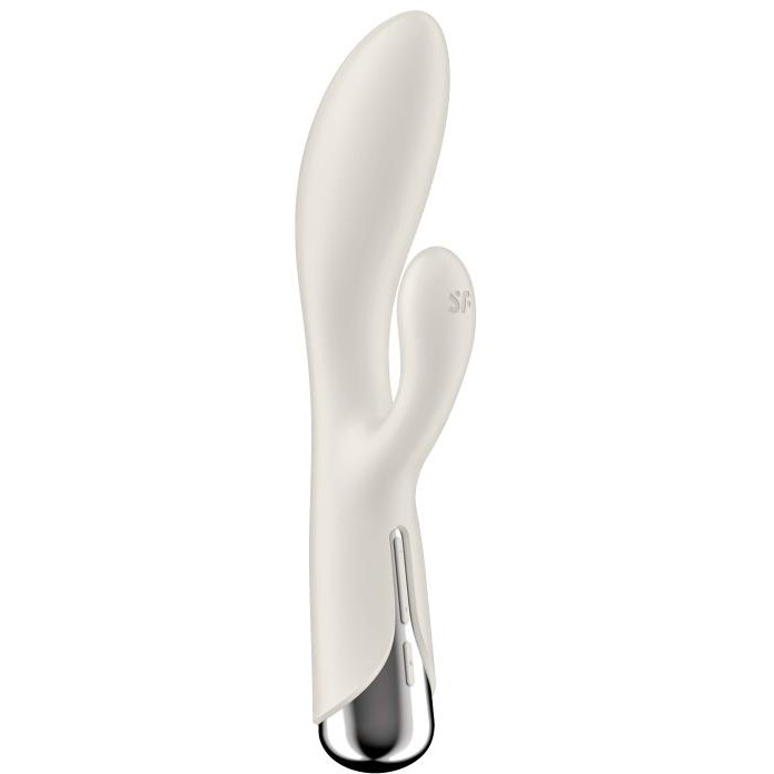 Вибромассажер «Spinning Rabbit 1 Beige» с клиторальной стимуляцией, цвет бежевый, Satisfyer 4048741, длина 20 см.