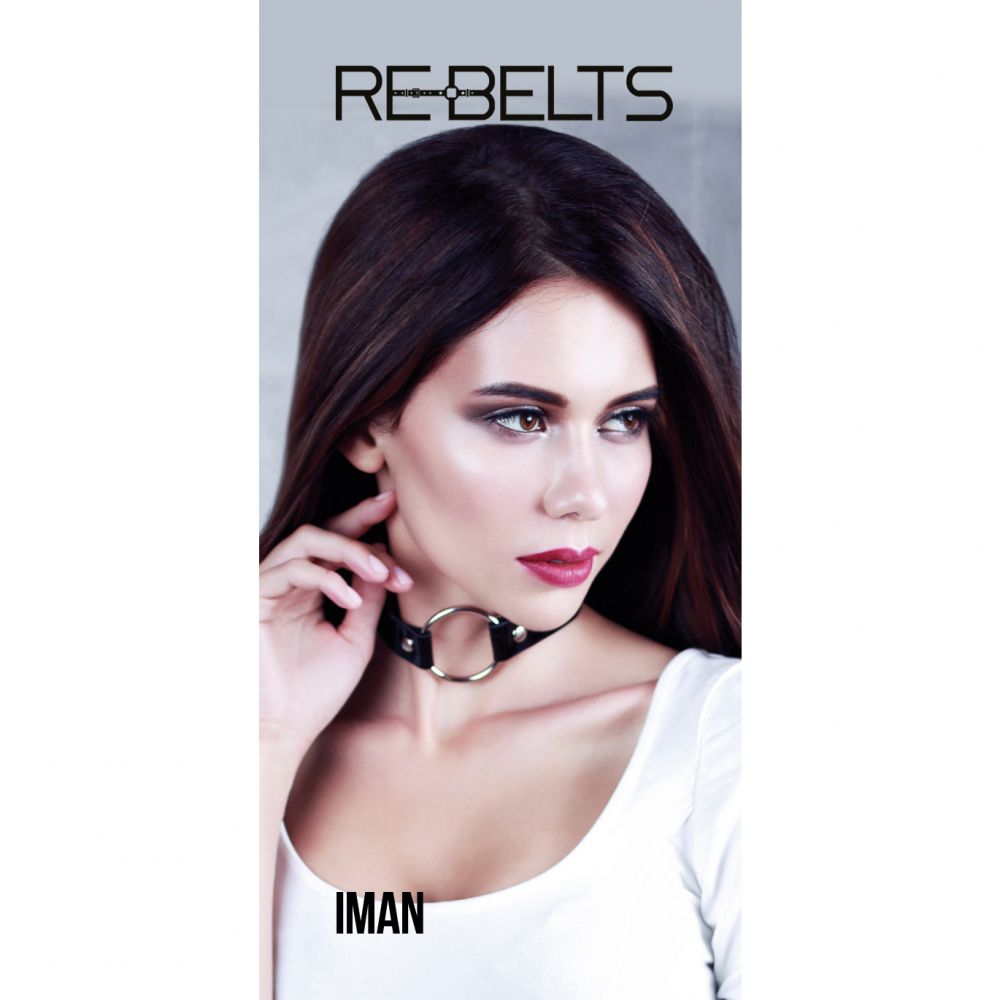 Чокер «Iman Black» из натуральной кожи, цвет черный, размер OS, 780001rebelts, диаметр 4.7 см.