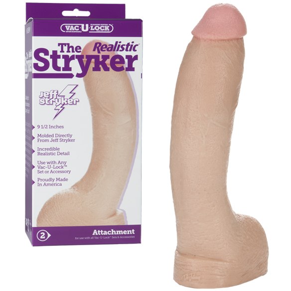 Doc Johnson «Jeff Stryker Realistic 9 inch Cock» насадка Харнесс для трусиков Vac-U-Lock, длина 24 см.