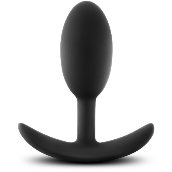 Анальная пробка с ограничителем «Silicone Vibra Slim Plug Medium», цвет черный, материал силикон, Blush Novelties BL-11875, длина 10.2 см.