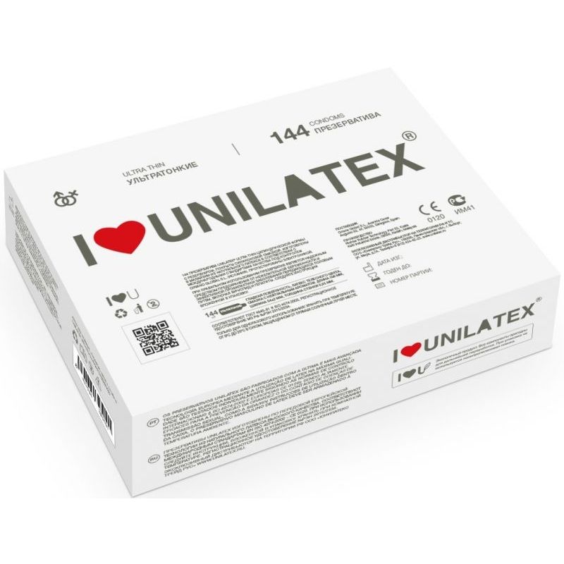 Ультратонкие презервативы «Ultra Thin» от компании Unilatex, блок 144 шт, Unilatex Ultra Thin №144, длина 19 см.