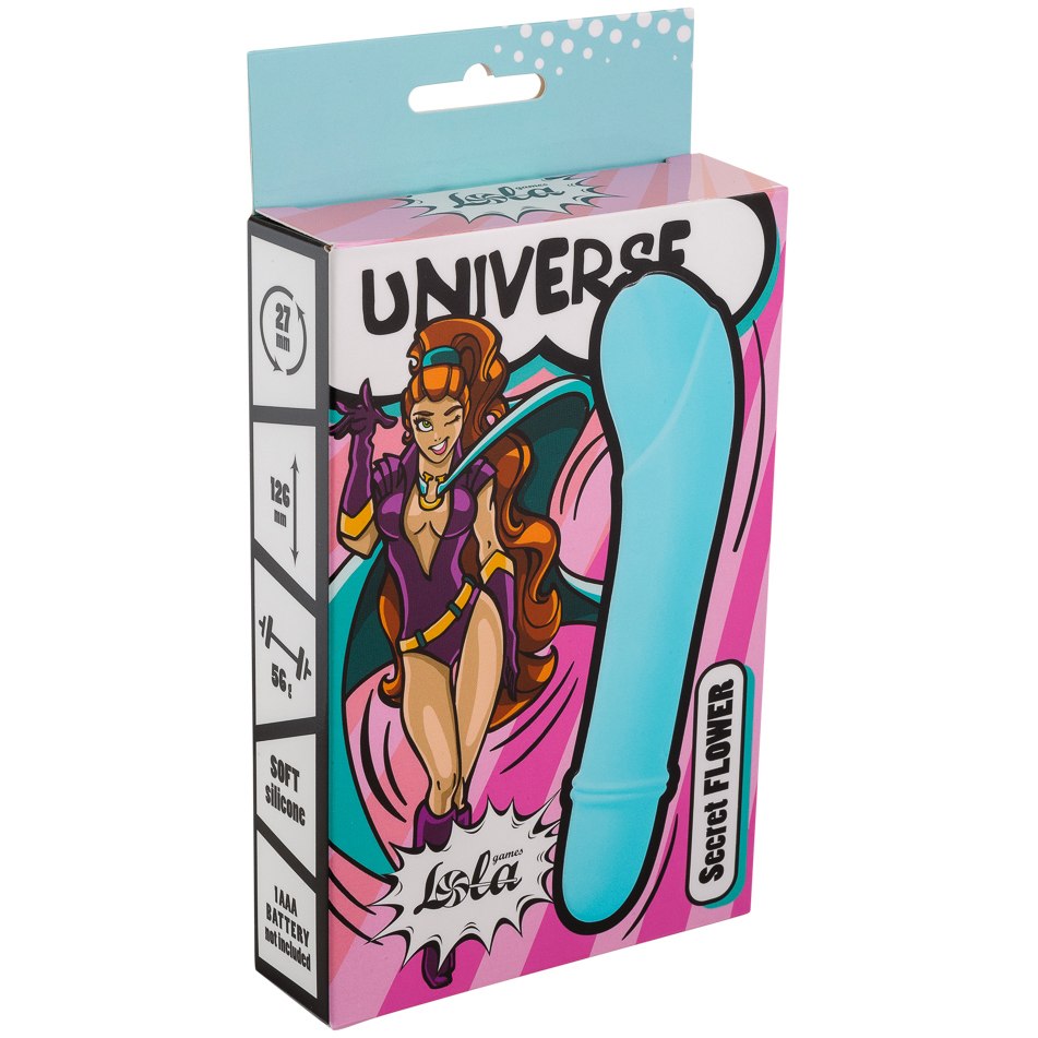 Силиконовый женский мини-вибратор Universe «Secret Flower», цвет голубой, Lola Toys 9501-01lola, длина 10 см.