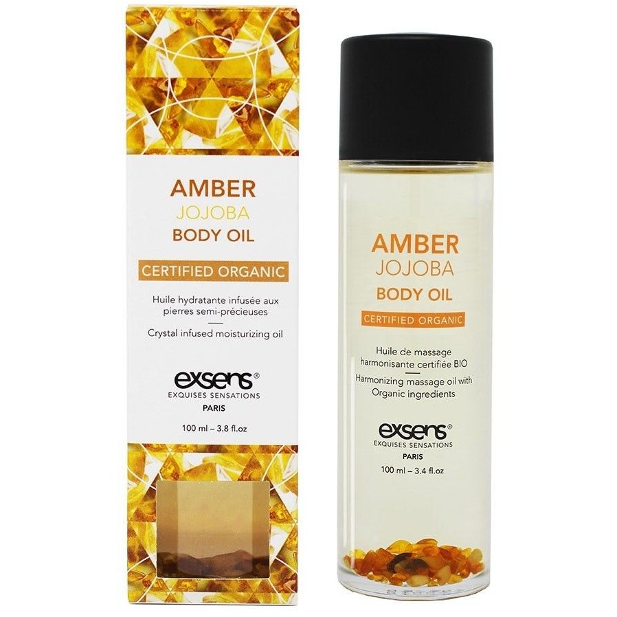 Органическое массажное масло с кристаллами янтаря «Amber Jojoba», 100 мл, Exsens D882256, 100 мл.