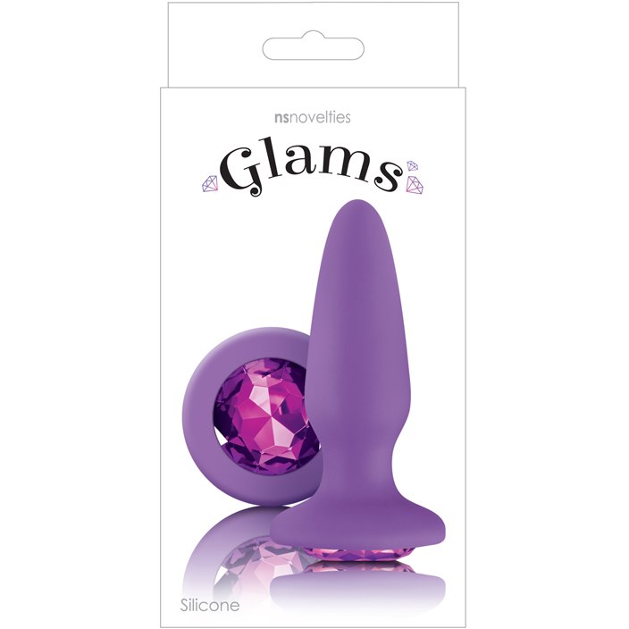 Анальная пробка с фиолетовым кристаллом «Glams - Purple Gem» от компании NS Novelties, цвет фиолетовый, NSN-0510-65, длина 10.4 см.