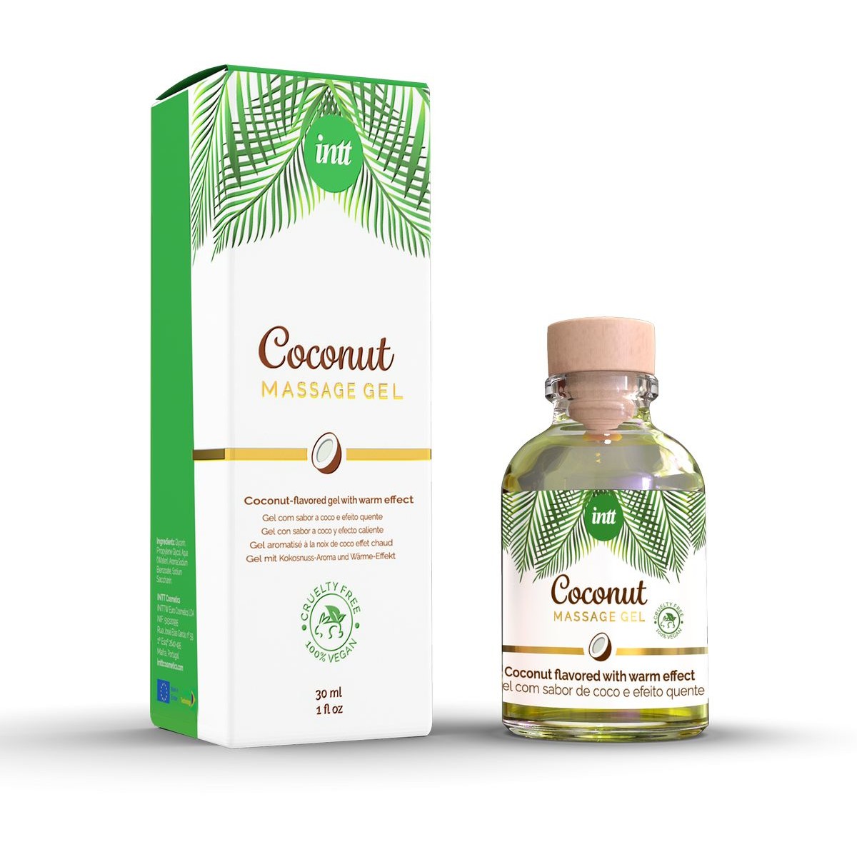 Массажный гель с согревающим эффектом «Coconut», 30 мл, Intt VEG0002, 30 мл.