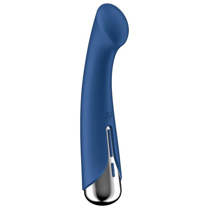 Вибромассажер «Spinning G-Spot 1 Blue» с двумя моторами, цвет синий, Satisfyer 4048765, длина 17 см.