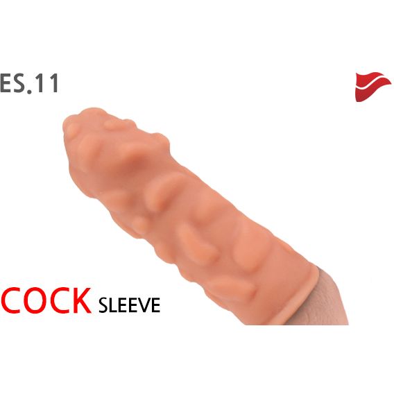 Утолщающая насадка на фаллос с крупными бугорками «Cock Sleeve», цвет телесный, Kokos Es.011, длина 14.7 см.