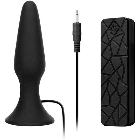 Вибропробка «MENZSTUFF 5INCH SLIM INTRUDER BUTT PLUG» с пультом управления, цвет черный, 21280, длина 13 см.