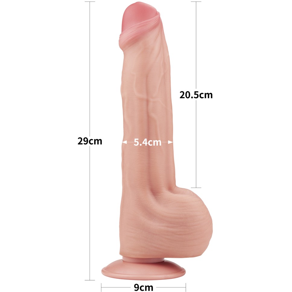 Фаллоимитатор на присоске «Sling-Skin Dong 11.5 - King Sized» с мошонкой, LoveToy LV317051, длина 29 см.