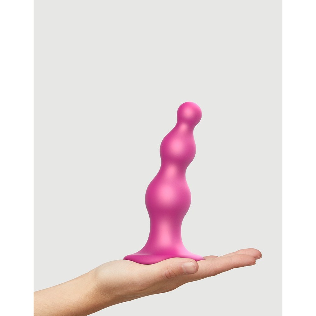 Фаллоимитатор из бусин «Dildo Plug Beads Framboise M», цвет розовый, Strap-On-Me 6016589, длина 15 см.