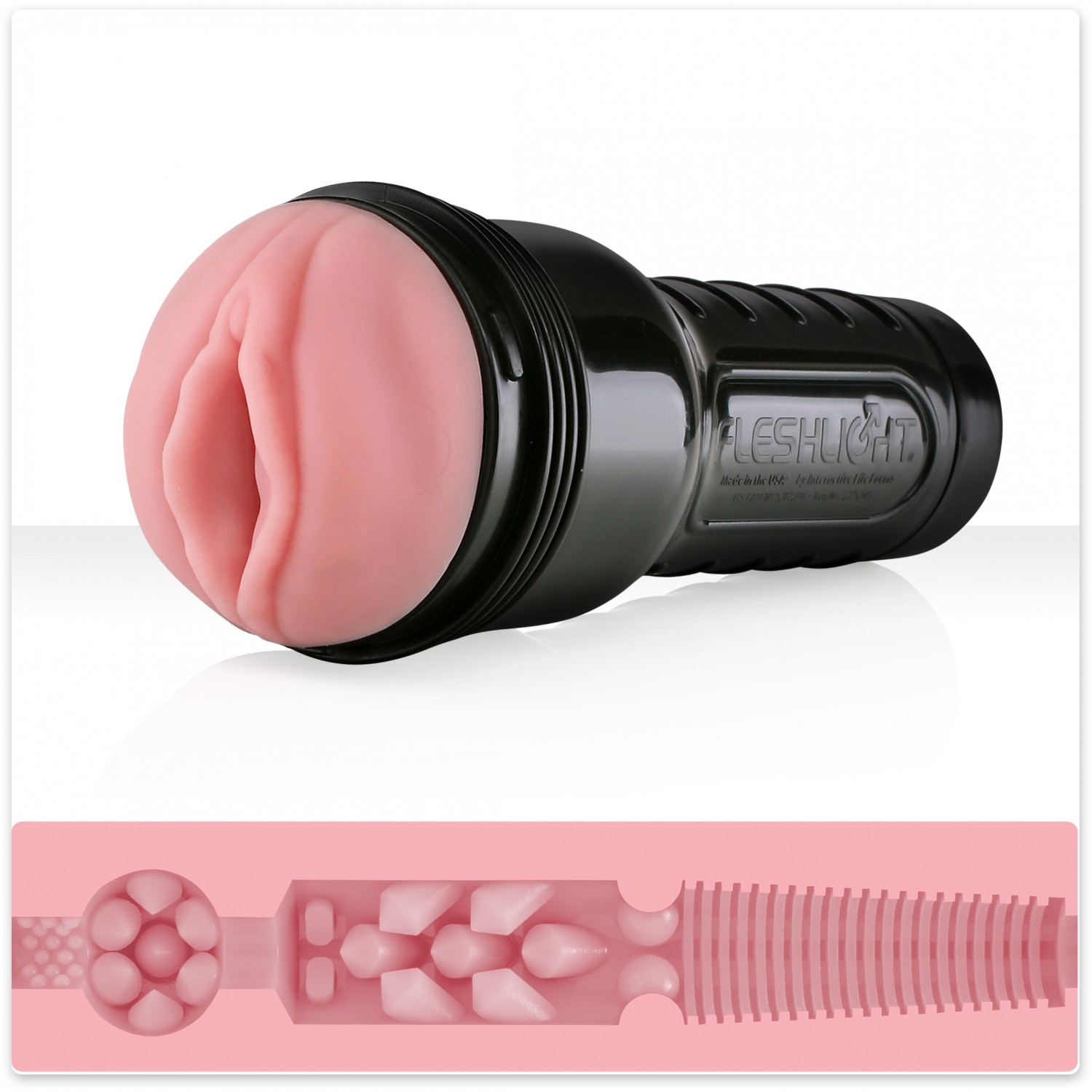 Мастурбатор-вагина в тубе «Pink Lady Destroya», цвет розовый, Fleshlight 17378, длина 22.8 см.