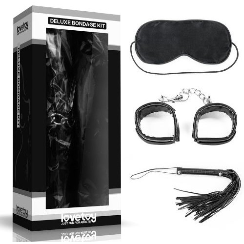 Набор «Deluxe Bondage Kit» для БДСМ-игр, черный, Lovetoy SM1004