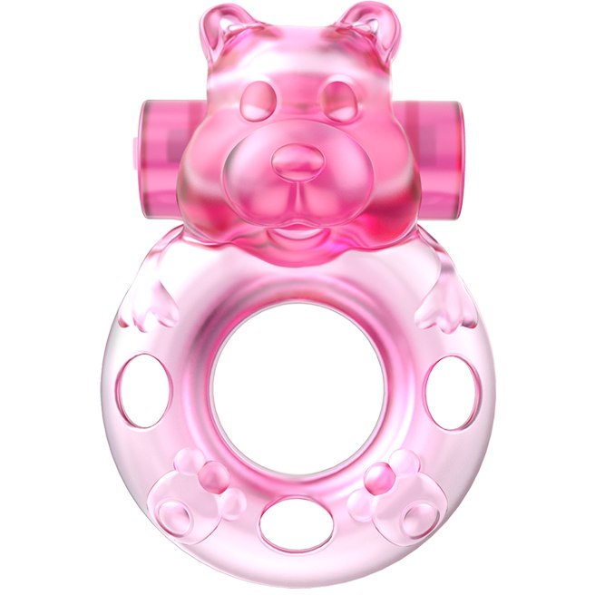 Эрекционное виброкольцо «Pink bear», Baile BI-010083A, длина 5 см.