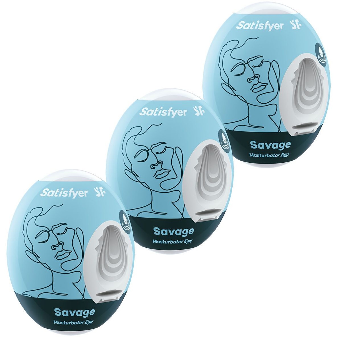 Набор из трех яиц мастурбаторов Satisfyer Masturbator Egg 3er Set Savage, 9043484