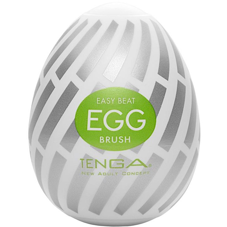 Мужской ручной мини-мастурбатор Tenga Egg «Brush», цвет белый, T504, длина 6 см.