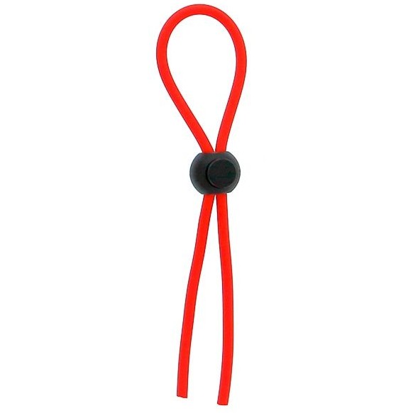 Красное эрекционное лассо с одной бусинкой-утяжкой «Stretchy Thick Lasso», Dream Toys 21415, длина 14 см.