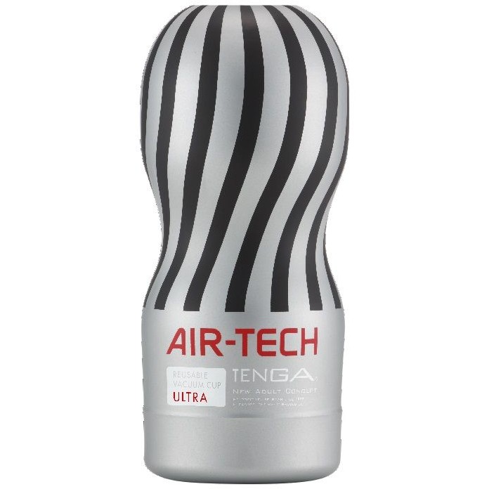 Вакуумный мастурбатор «Air-Tech Reusable Vacuum Cup Ultra» от японской компании Tenga, цвет серый, E25954, длина 19 см.