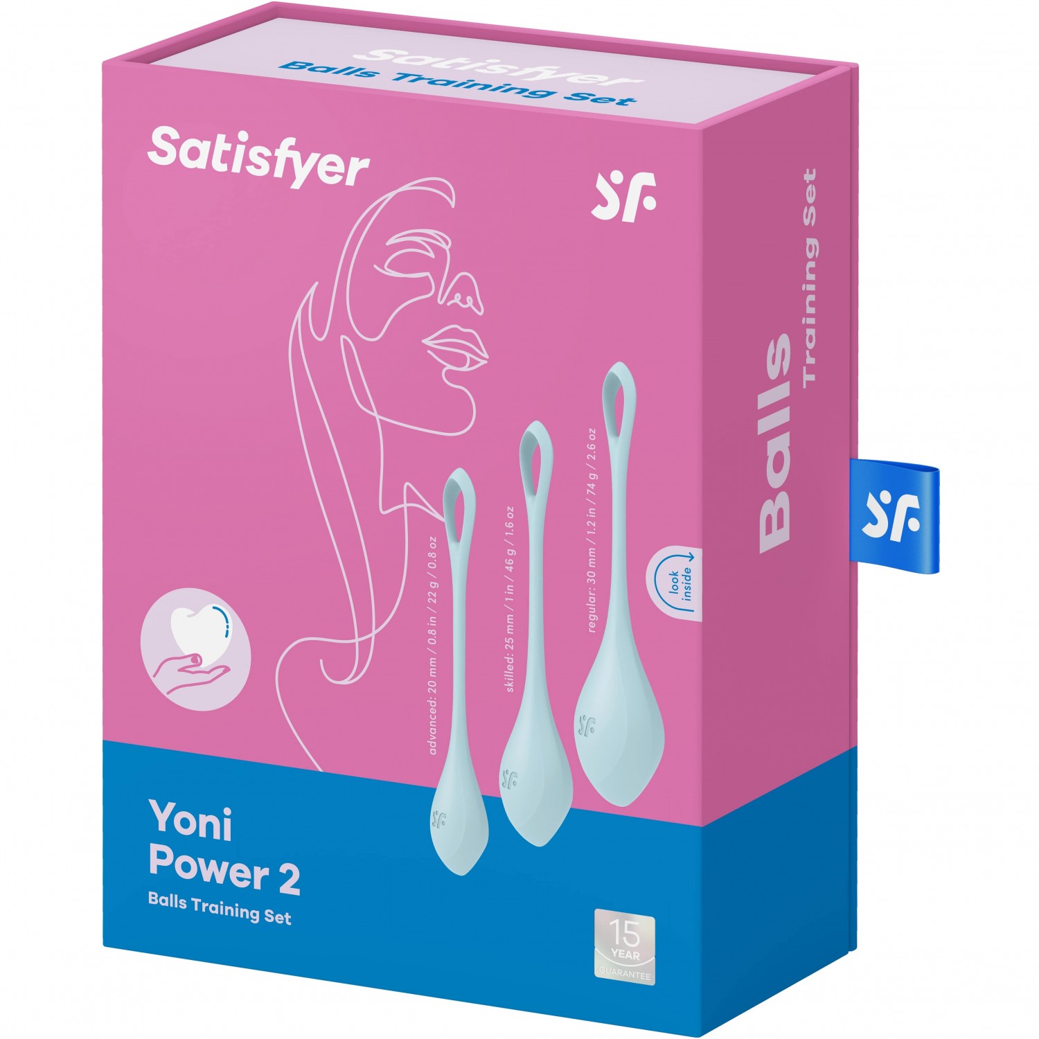 Набор одинарных вагинальных шариков «Yoni Power 2 » цвет голубой, Satisfyer 9043859