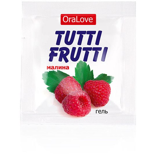 Съедобная гель-смазка «Tutti-Frutti OraLove» для орального секса со вкусом малины, объем 4 мл, Биоритм lb-30007t, 4 мл.