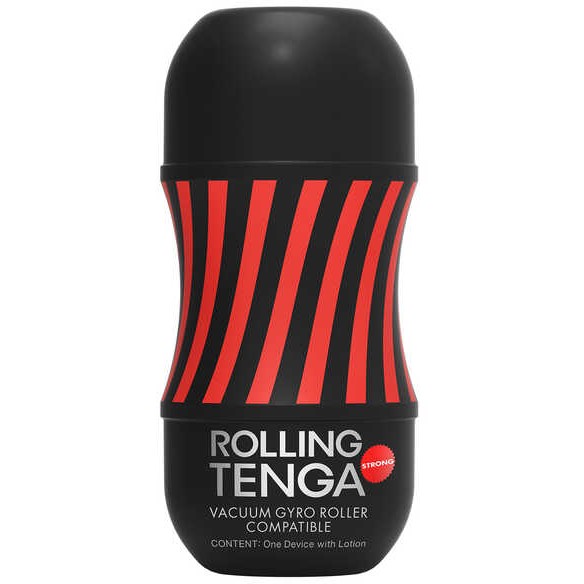 Мастурбатор «Tenga Rolling Gyro Roller Cup Strong» с эффектом вакуума, цвет черный, TOC-101GH, длина 15.5 см.