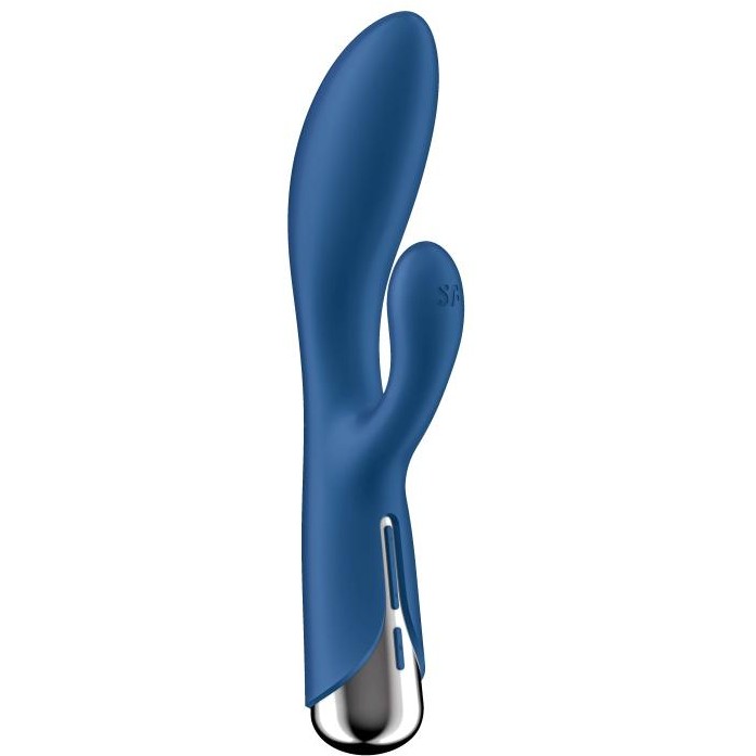 Вибромассажер-кролик «Spinning Rabbit 1 Blue» с ротацией, цвет синий, Satisfyer 4048734, длина 20 см.