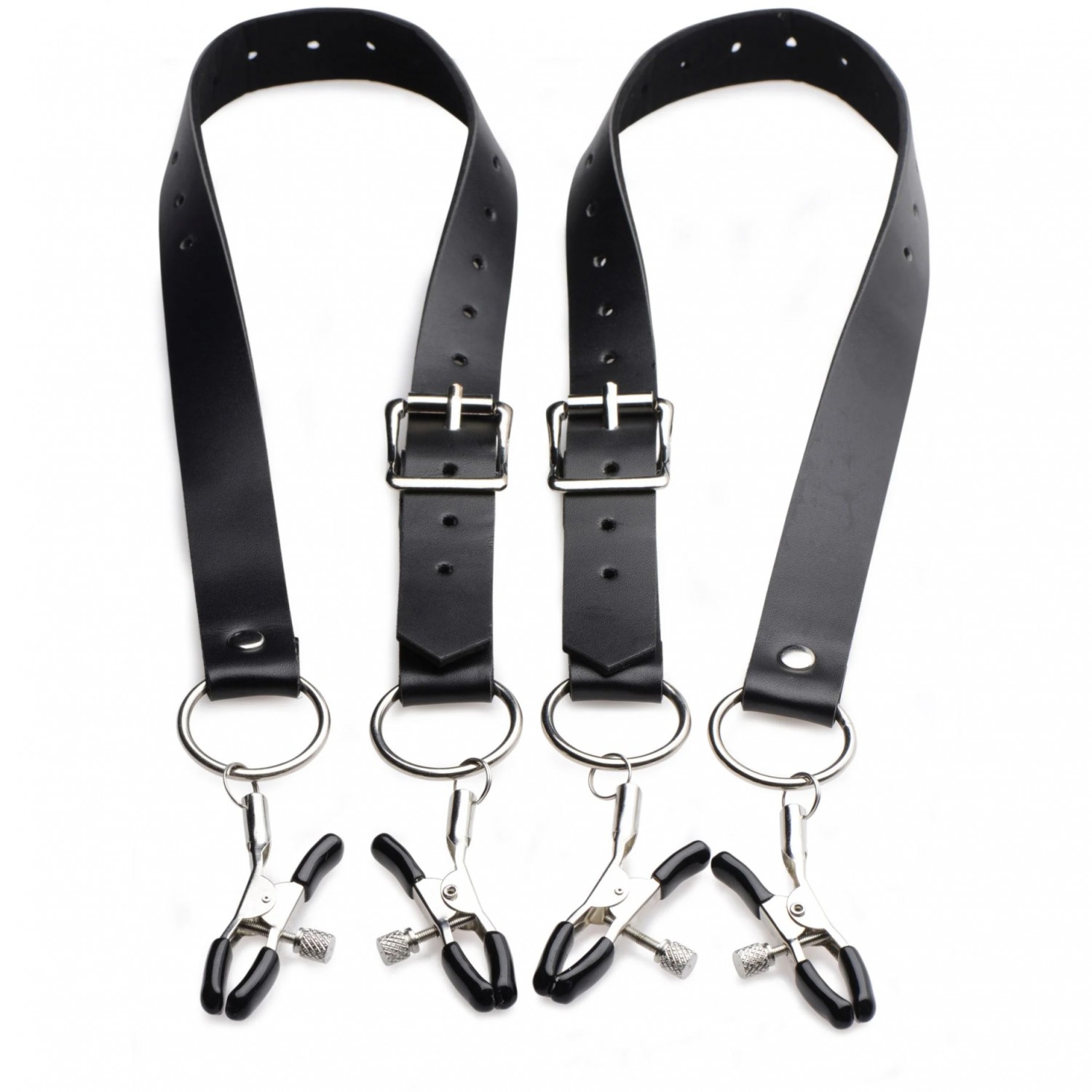 Расширяющие ремни «Master Series Spread Labia Spreader Straps With Clamps» с зажимами для половых губ, XR Brands XRAF500