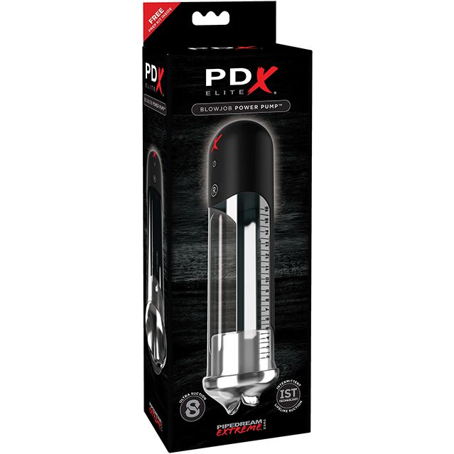 Автоматическая вакуумная помпа «Blowjob Power Pump», цвет черный, PipeDream PDX PDRD511, длина 27 см.