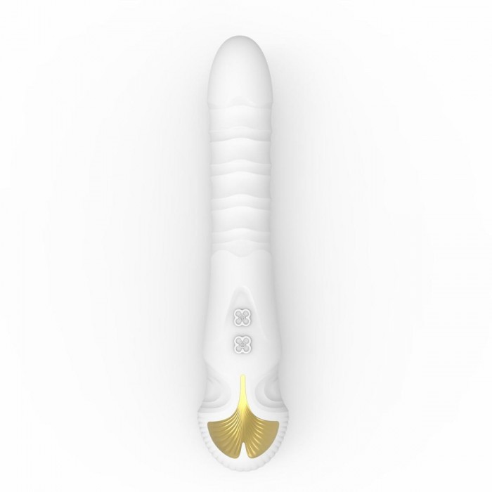 Белый рельефный вибромассажер «VХ009 Pulse Vibrator», цвет белый, AVB223WH