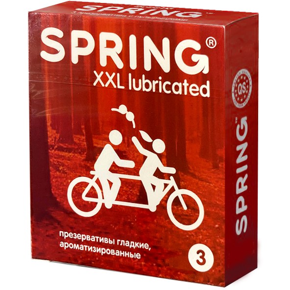 Презервативы «XXL Lubricated» увеличенные, 3 шт, Spring, длина 19.5 см.