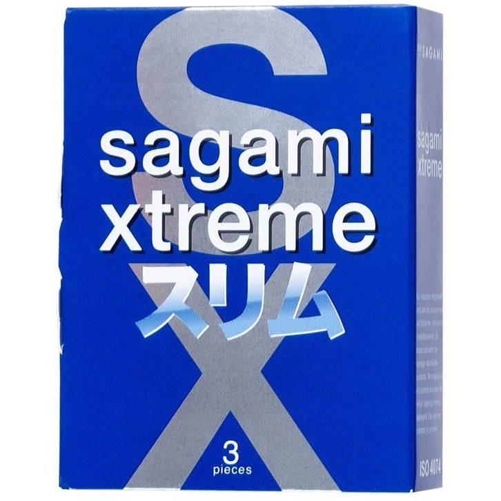 Презервативы из латекса «Xtreme Feel Fit 3D», упаковка 3 шт., Sagami 04968 One Size, длина 20 см.