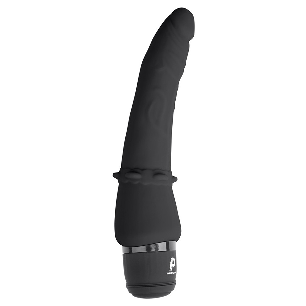 Реалистичный анальный вибромассажер «7 Slim Anal Realistic Vibrator» цвет черный, PowerCocks PC-002-BLK, длина 20 см.