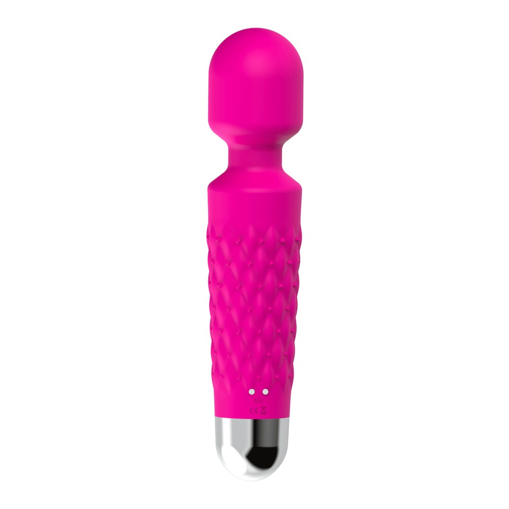 Вибромассажер «Massager» с большой головкой, цвет розовый, Silicone Toys USK-W07 POSTMAN, длина 19.8 см.