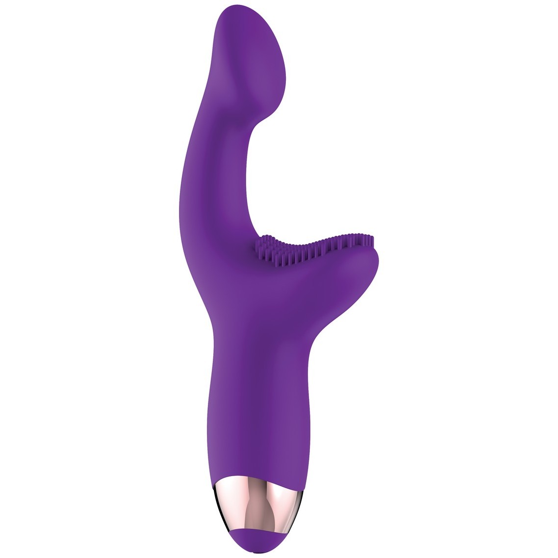 Стимулятор зоны G «G-spot Pleaser» с клиторальной щеточкой, цвет сиреневый, Evolved AE-WF-7051-2, длина 19 см.