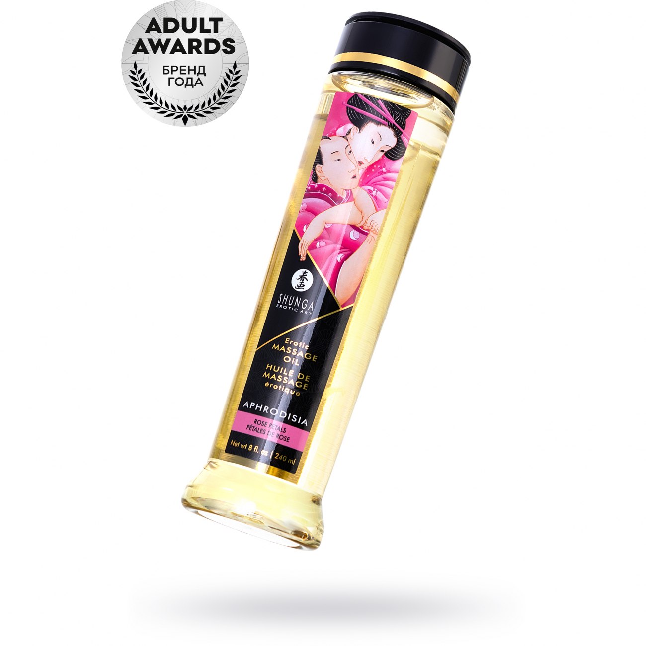 Массажное масло с ароматом розы «Erotic Massage Oil Aphrodisia», 240 мл, Shunga 1000, 240 мл.