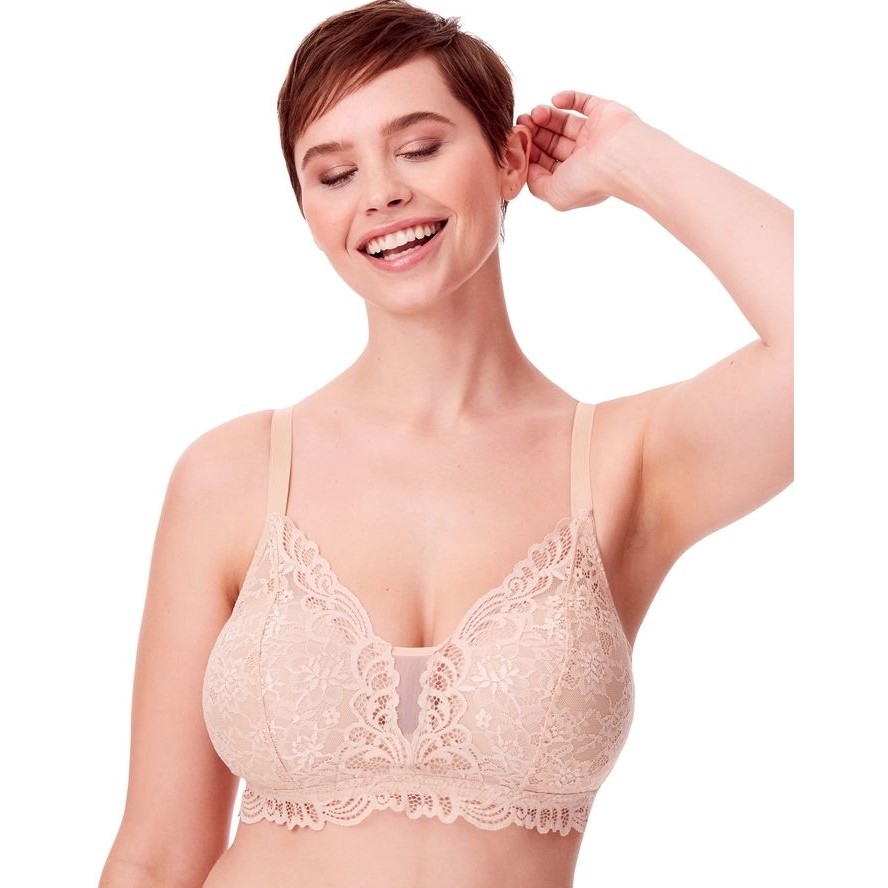 Нежный кружевной топ-бюстье «Lace Desire Wirefree Bra», цвет черный, размер XL, Bali 6591