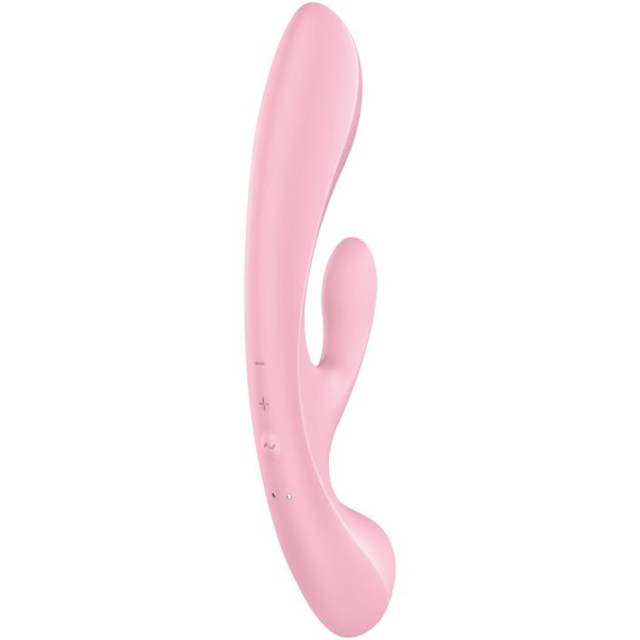 Гибкий вибратор-кролик 3 в 1 «Triple Oh pink», цвет розовый, Satisfyer 4018249, длина 23.8 см.