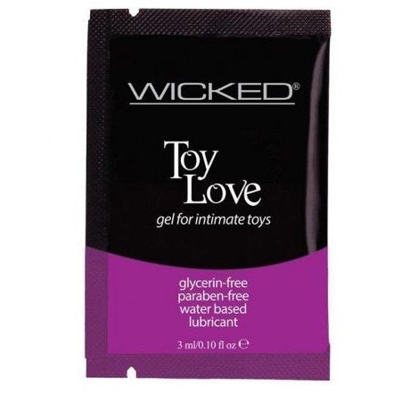 Лубрикант на водной основе для использования с игрушками «Wicked Toy Love», 3 мл., 90103-sachet, 3 мл.