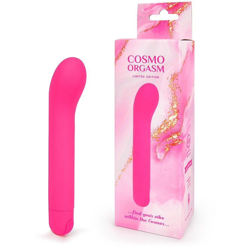 Розовый мини-вибратор «Cosmo Orgasm» с увеличенной головкой, 10 режимов вибрации, Bior Toys csm-23170, длина 14 см.