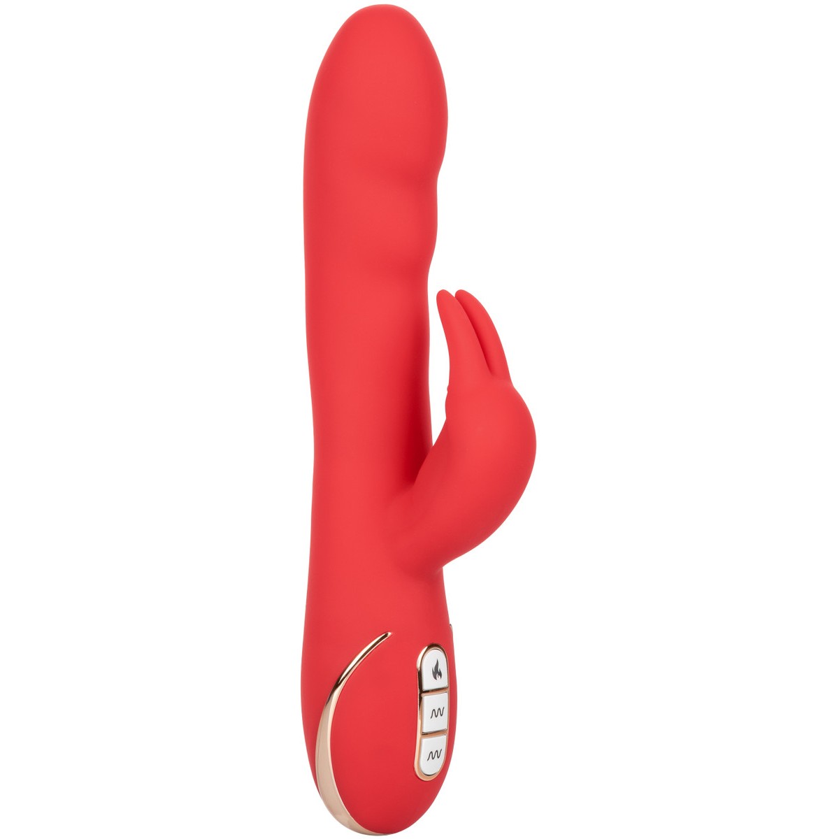 Ультрамягкий вибромассажер кролик с функцией нагрева «Jack Rabbit Signature Heated Silicone Ultra-Soft Rabbit», красного цвета, SE-0609-50-3, длина 21.5 см.