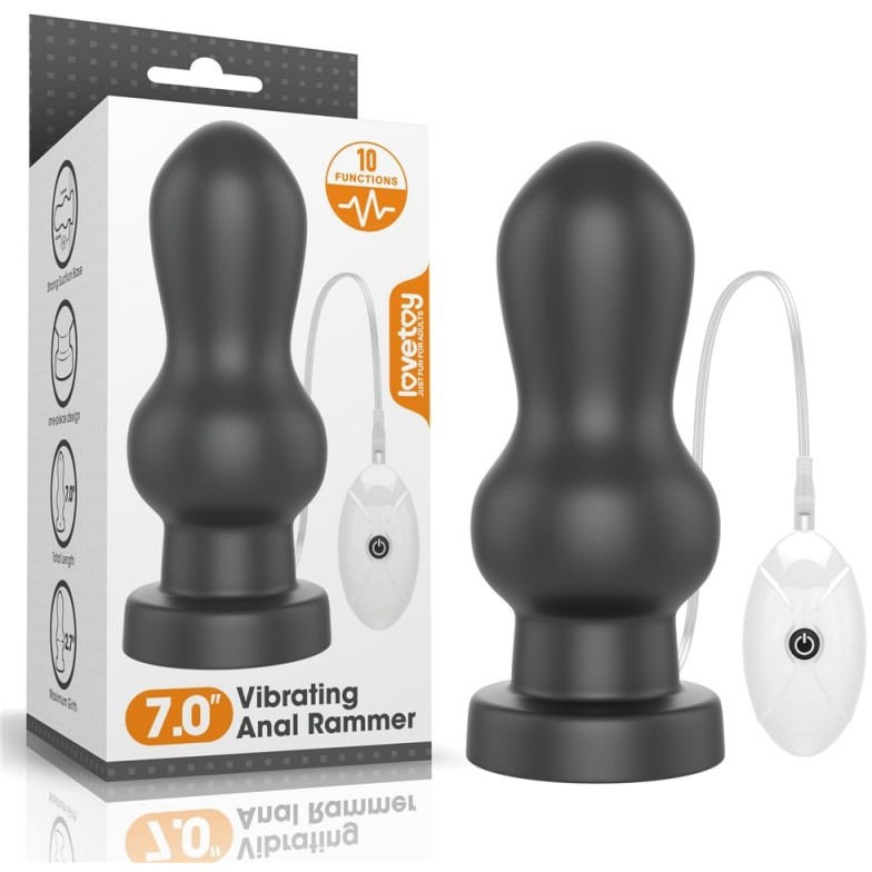 Втулка анальная с вибрацией «7 King Sized Vibrating Anal Rammer», цвет черный, LoveToy LV120116, длина 18 см.