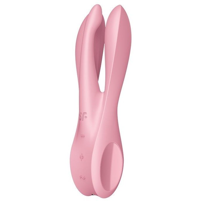 Вибростимулятор «Threesome 1», цвет розовый, Satisfyer 037110SA, длина 14 см.