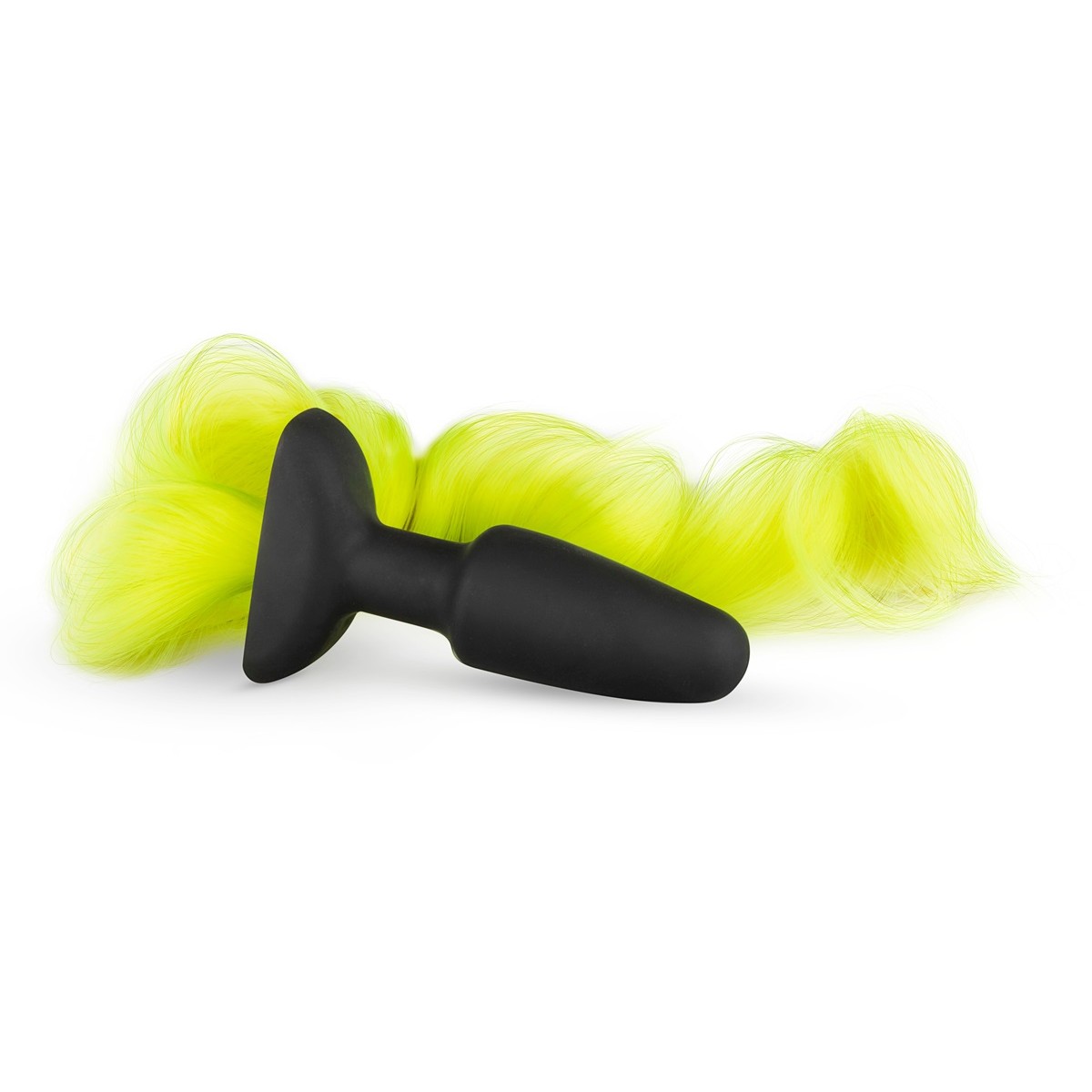 Силиконовый плаг с желтым хвостом «Butt Plug With Tail», рабочая длина 9 см, EasyToys ET772YEL, длина 9 см.