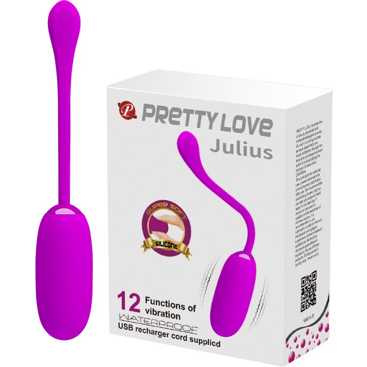 Виброяйцо Pretty Love «Julius» с гибким силиконовым хвостом, цвет фиолетовый, Baile bi-014653, длина 7.8 см.