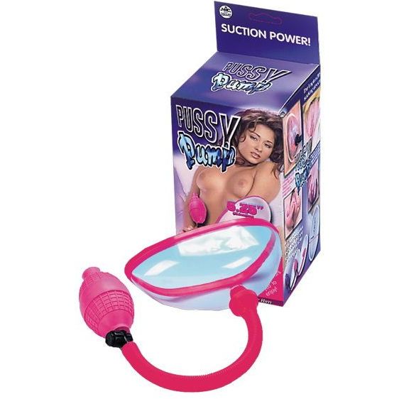 Вакуумная помпа «Pussy Pomp Suction Power» с грушей для клитора и половых губ от компании NMC, цвет розовый, 130017, длина 15.8 см.