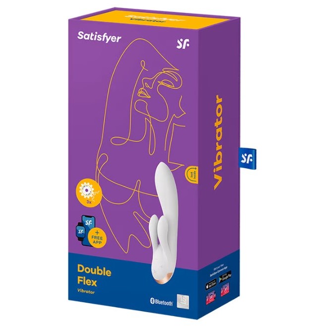 Вибратор «Double Flex», цвет белый, Satisfyer 002620SA, длина 20 см.