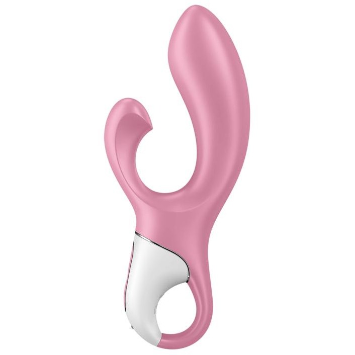 Надувающийся вибратор-кролик «Air Pump Bunny 2», цвет розовый, Satisfyer 4038575, длина 20.4 см.