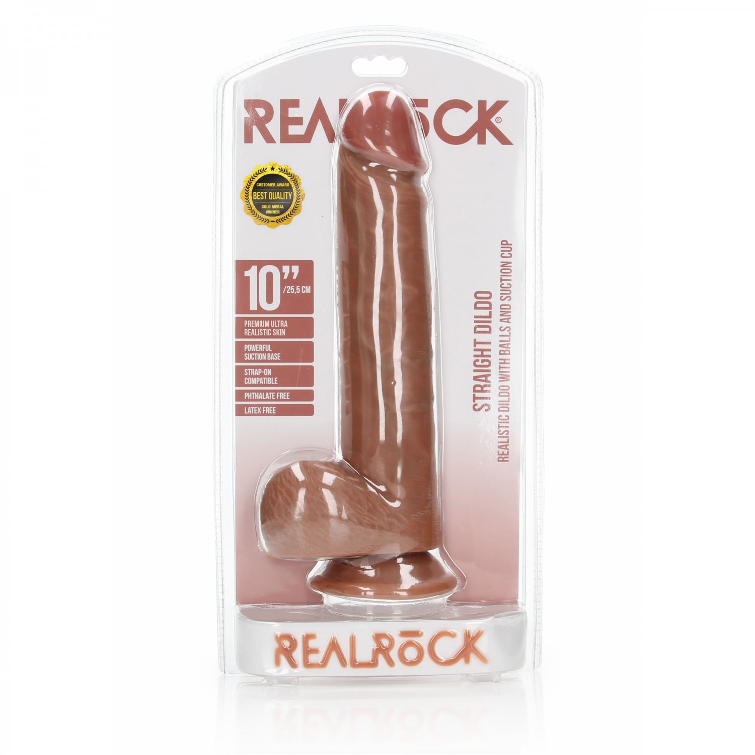 Фалоимитатор-реалистик «Straight Realistic Dildo Balls Suction Cup - 10», цвет телесный, Shots Media REA127TAN, длина 28 см.