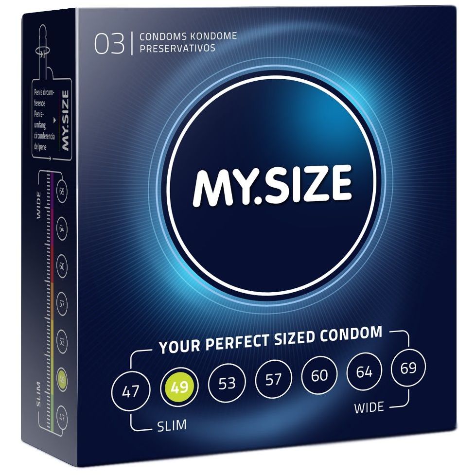 Классические презервативы My Size размер 49, упаковка 3 шт., длина 16 см.