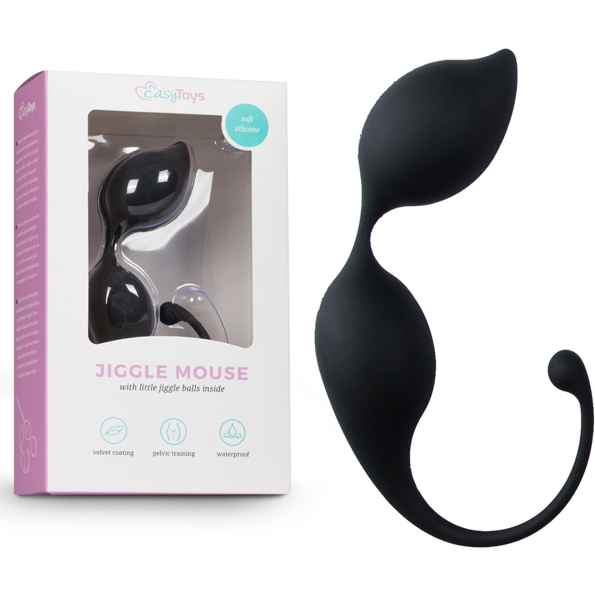 Вагинальные шарики из силикона «Curved Kegel Balls», цвет черный, EDC Collections ET209BLK, длина 20 см.