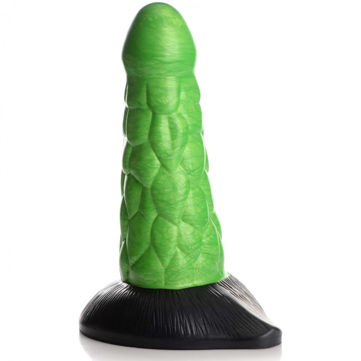 Фантазийный фаллоимитатор-рептилия «Creature Cocks Radioactive Reptile Silicone Dildo», цвет зеленый, XR Brands XRAG872, длина 19.1 см.